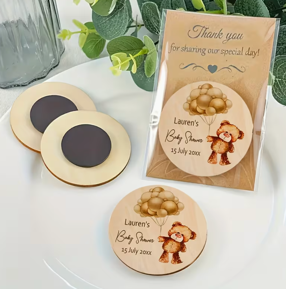 Souvenir Baby Shower - Imanes madera
