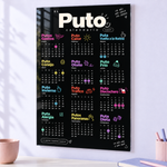 Calendario acrílico 2027 El puto calendario para pared, en una escena ambientada.